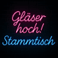Gläser hoch! Stammtisch LED-Neonschild für Bar und Kneipe
