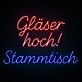 Gläser hoch! Stammtisch LED-Neonschild für Bar und Kneipe