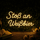 Stoß an Weißbier Neon Schild für Bar und Kneipe