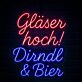 Gläser hoch! Dirndl & Bier LED-Neonschild für Oktoberfest Bar