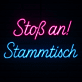 Stoß an! Stammtisch LED-Neonschild für Bar und Pub