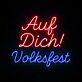 Stimmungsvolle Deko: „Auf Dich!“ Neon Licht LED Wandlampe für Volksfest und Party