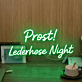 Prost! Lederhose Night LED-Neonschild für Bar und Festival
