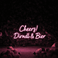 Cheers! Dirndl & Bier LED-Neonschild für Bar und Oktoberfest