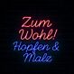Zum Wohl! Hopfen & Malz LED-Neonschild für Bar und Brauerei