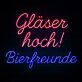 Gläser hoch! Bierfreunde LED-Neonschild für Bar und Party