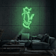 Abstraktes Gesicht mit Planet LED Neonschild als moderne Wanddekoration