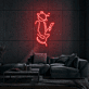 Gitarrist mit Planetenkopf als LED-Neonschild