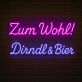 Zum Wohl! Dirndl & Bier LED-Neonschild für Bar Oktoberfest