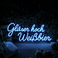 Gläser hoch Weißbier Neon Schild für Bar und Kneipe