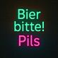 Bier bitte! Pils LED-Neonschild für Bar und Kneipe