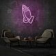 betende Hände LED-Neonschild Wohnzimmer Lounge