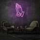 betende Hände LED-Neonschild Wohnzimmer Lounge