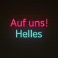 Auf uns! Helles LED-Neonschild für Bar Brauerei