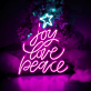 joy love peace LED-Neonschild für Weihnachten und Wohnzimmer