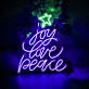joy love peace LED-Neonschild für Weihnachten und Wohnzimmer