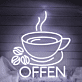 Kaffeetasse mit Kaffeebohnen LED Neonschild für Café und Restaurant