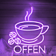 Kaffeetasse mit Kaffeebohnen LED Neonschild für Café und Restaurant
