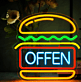 Burger LED Neonschild für Restaurant und Imbiss