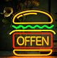 Burger LED Neonschild für Restaurant und Imbiss
