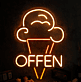Eiswaffel LED Neonschild für Eisdiele und Café