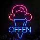 Eiswaffel LED Neonschild für Eisdiele und Café