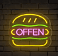 Burger LED Neonschild für Restaurant und Imbiss