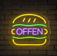 Burger LED Neonschild für Restaurant und Imbiss