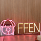OFFEN LED Neonschild mit Hundemotiv für Laden und Café