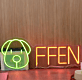 OFFEN LED Neonschild mit Hundemotiv für Laden und Café