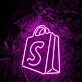 Einkaufstasche mit S LED-Neonschild