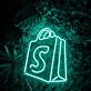 Einkaufstasche mit Buchstabe S LED-Neonschild für Laden oder Schaufenster