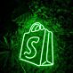 Einkaufstasche mit Buchstabe S LED-Neonschild für Laden oder Schaufenster