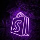 Einkaufstasche mit S LED-Neonschild