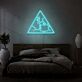 Gesichter Linienkunst im Dreieck LED-Neonschild Wohnzimmer Studio