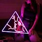Gesichter Linienkunst im Dreieck LED-Neonschild Wohnzimmer Studio