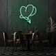 zwei Herzen Symbol LED-Neonschild für Wohnzimmer und Restaurant