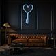 Schlüssel mit Herzform LED-Neonschild für Wohnzimmer oder Schlafzimmer
