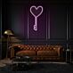 Schlüssel mit Herzform LED-Neonschild für Wohnzimmer oder Schlafzimmer