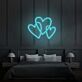 Drei Herzen LED-Neonschild für Wohnzimmer Schlafzimmer
