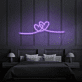 zwei verbundene Herzen LED-Neonschild für Schlafzimmer und Wohnzimmer