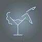 Cocktailglas mit Frauenbeinsilhouette LED-Neonschild für Bar Club