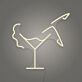 Cocktailglas mit Frauenbeinsilhouette LED-Neonschild für Bar Club