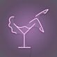 Cocktailglas mit Frauenbeinsilhouette LED-Neonschild für Bar Club