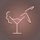 Cocktailglas mit Frauenbeinsilhouette LED-Neonschild für Bar Club