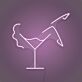 Cocktailglas mit Frauenbeinsilhouette LED-Neonschild für Bar Club