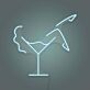 Cocktailglas mit Frauenbeinsilhouette LED-Neonschild für Bar Club