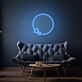 Kreis mit zwei Sternen LED-Neonschild für Wohnzimmer oder Kinderzimmer