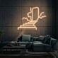 Treppe zu einer Tür mit Wolken LED-Neonschild Wohnzimmer Lounge
