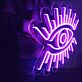 Auge mit Strahlen LED-Neonschild für Wohnzimmer oder Studio